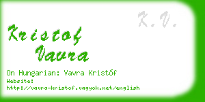 kristof vavra business card